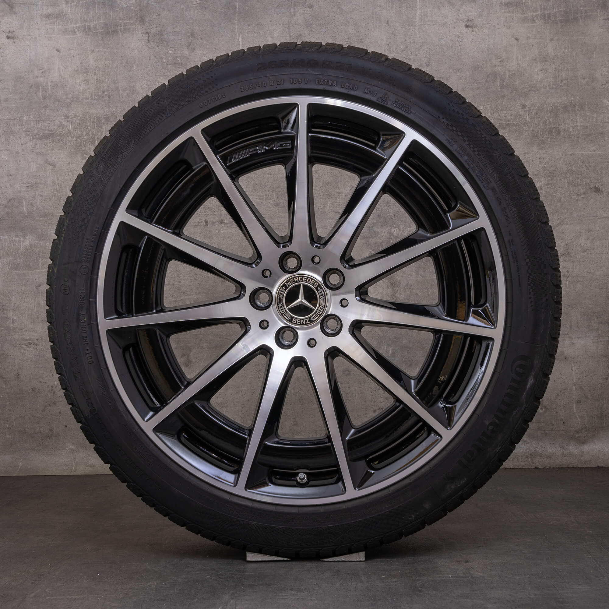 Oryginalne koła zimowe Mercedes Benz EQS & 53 AMG 21 cali 4Matic V297 Felgi A2974011400 czarne Polerowane