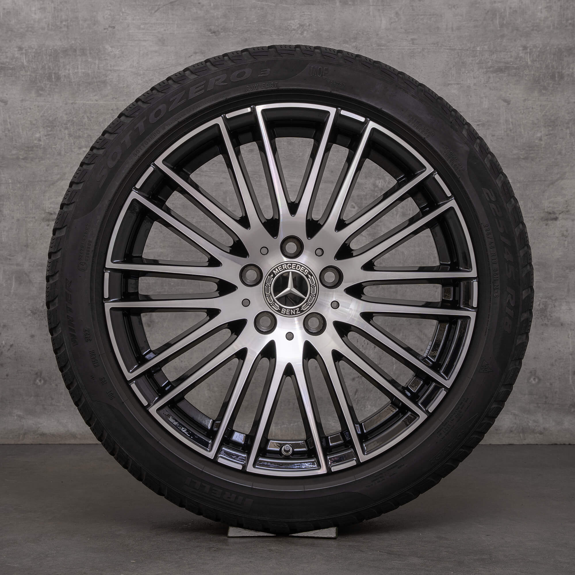 OEM Mercedes Benz C-Class winter wheels 18 inch W206 S206 rims A2064014900 black glossy turned