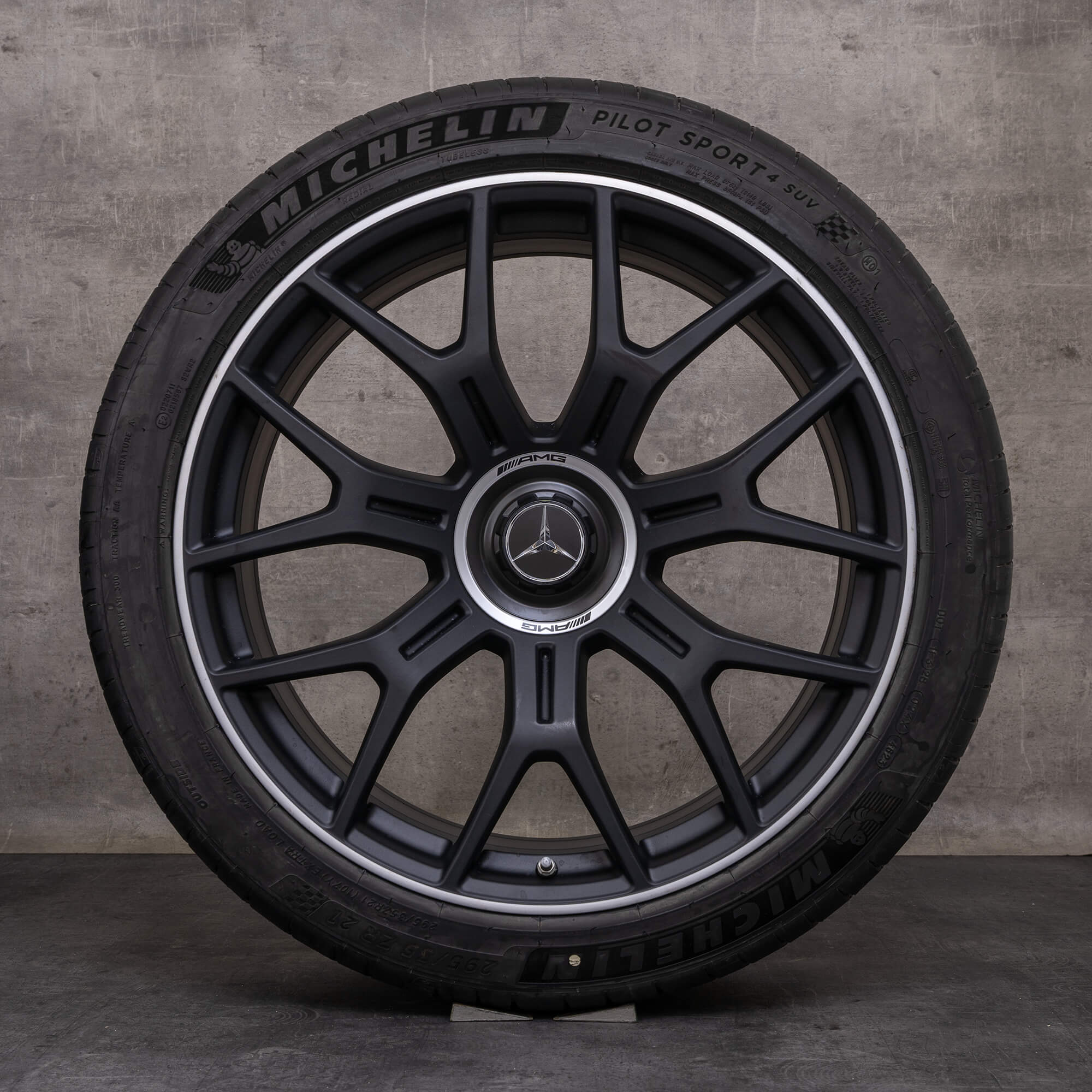 Originale Mercedes Benz GLC 43 4Matic 63S E AMG sommerfelger 21 tommer X254 C254 A2544011600 A2544011700 svart matt høyglansdreide