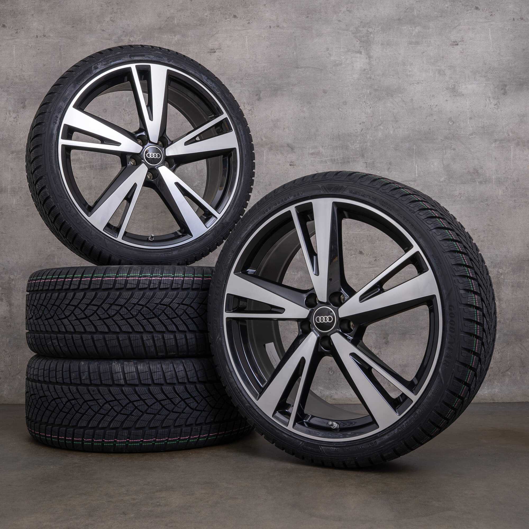 Original Audi A6 S6 Roues d'hiver 21 pouces 4K C8 Jantes 4K0601025AG Blade noir brillant NEUF
