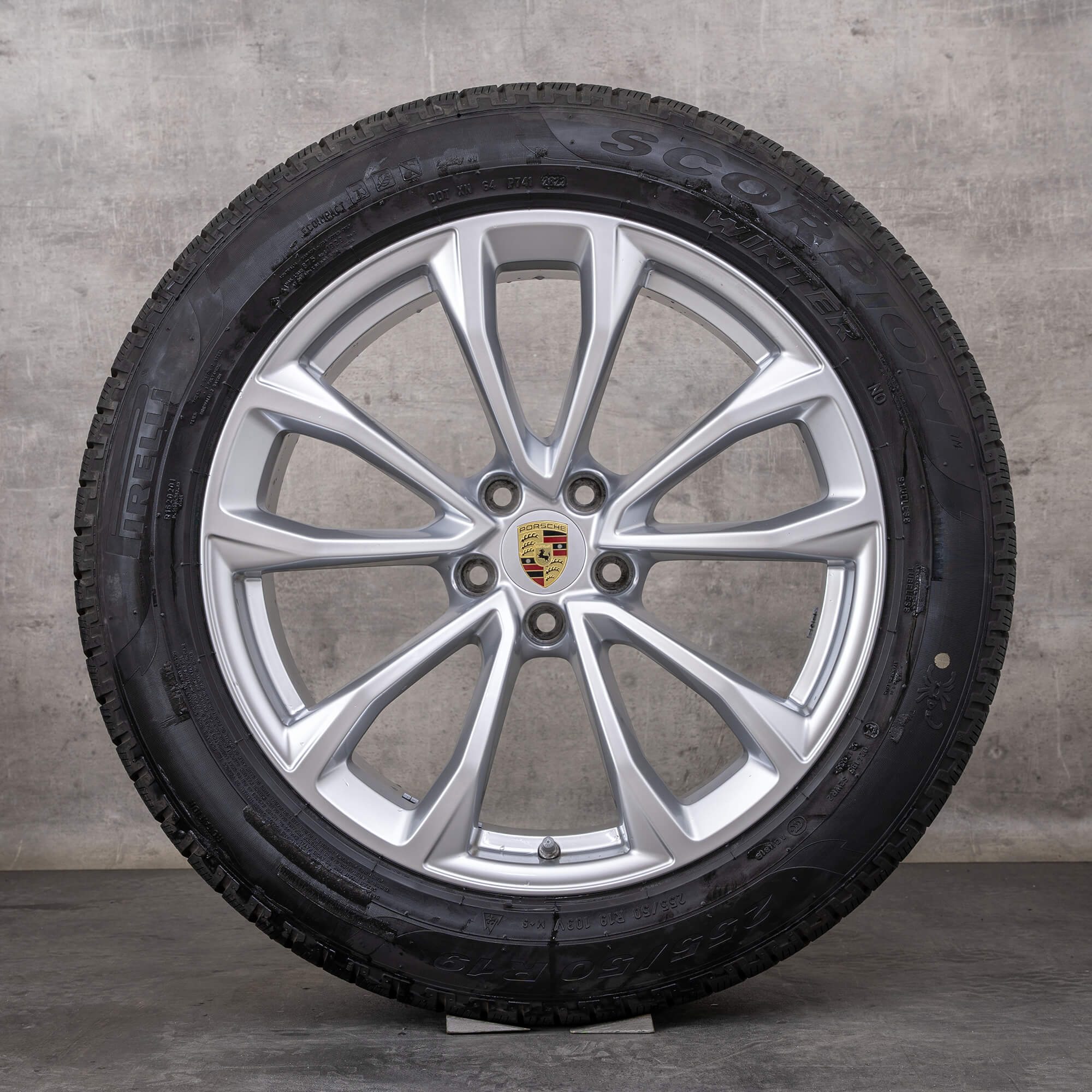 Jantes e pneus inverno originais Porsche Macan II & III jantes de 19 polegadas 95B601025EG 95B601025EH prata brilhante
